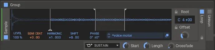 C'est la base du son de moteur que je souhaitais créer Phaseplant Sampler Kilohearts