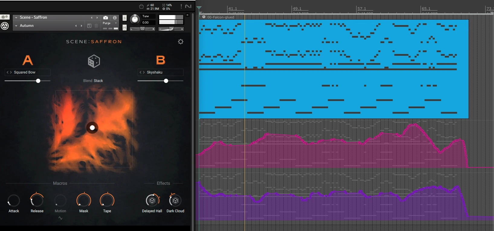 Scene : Saffron de Native Instrument et Reaper