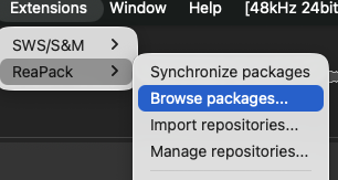 Steps to import repository into Reaper
