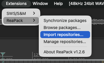 Steps to import repository into Reaper
